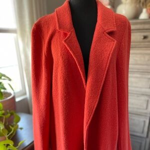 Stunning Rachel Zoe Boiled Wool Coatigan - Bright Orange